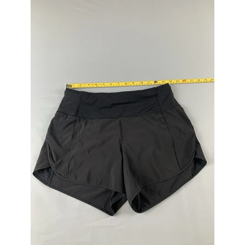 Lululemon Black High-rise 4” Inseam Lined Short Size 6